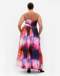 City Chic - Plus size Rosalee Sleeveless Print Maxi Dress - indigo multi