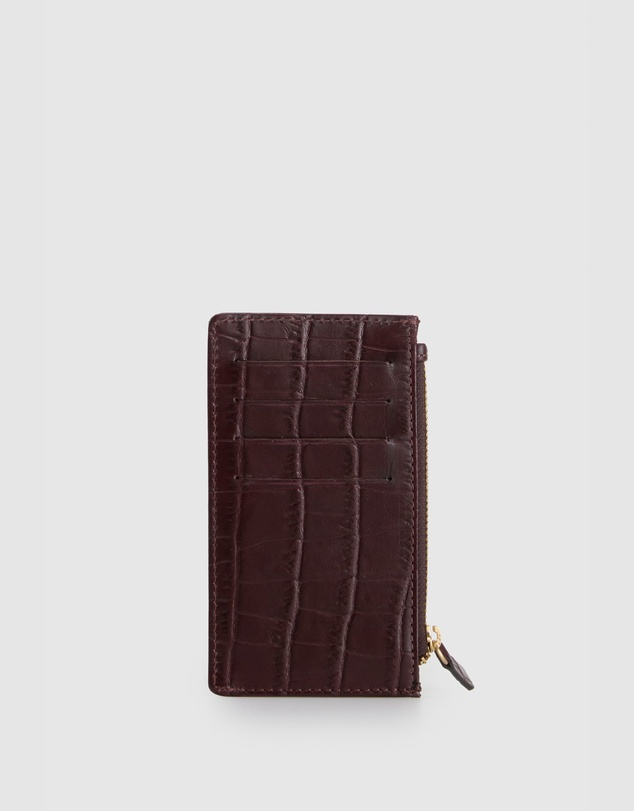 Evity - Lila Croc Emboss Leather CC Holder
