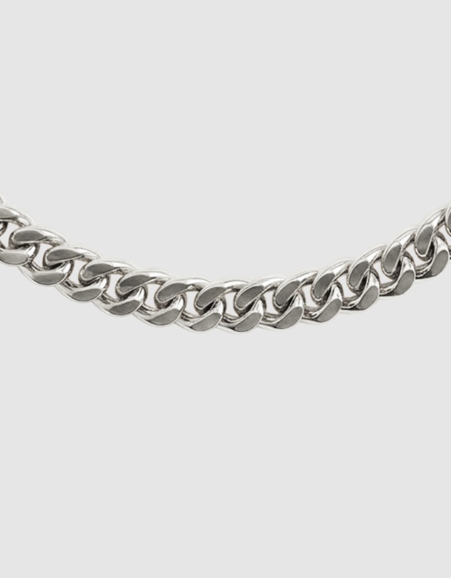 GUESS - GUESS Mens Silver-Tone 8mm Curb Chain Bracelet