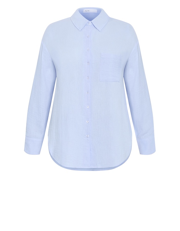 City Chic - Plus size Havana Relaxed Shirt - blue