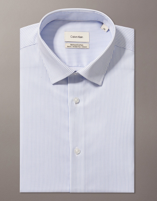 Calvin Klein - Stripe Slim Cotton Stretch Shirt