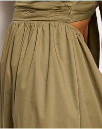 AERE - Ivy Cotton Tie Back Midi Dress