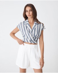 Forcast - Ikaria Linen Blend Wrap Shirt