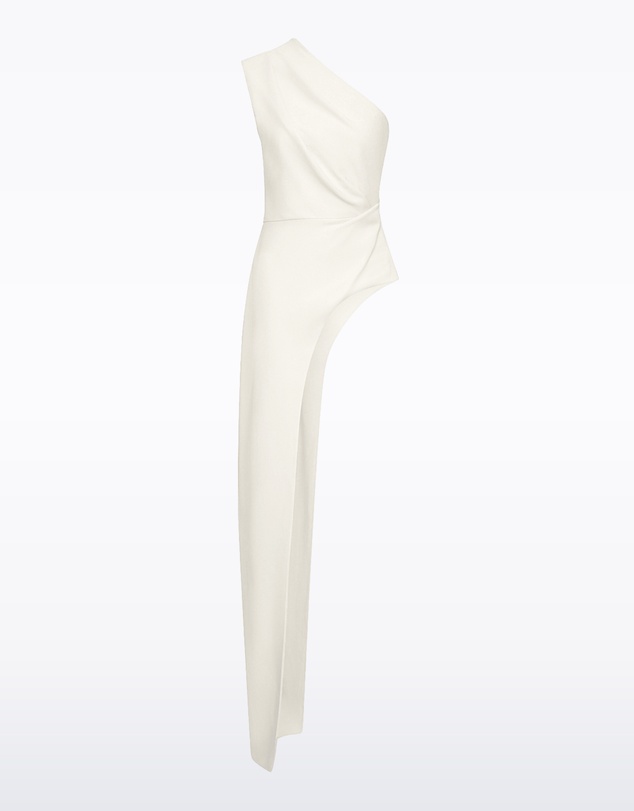 Carla Zampatti - Ivory Crepe One Shoulder Longline Top