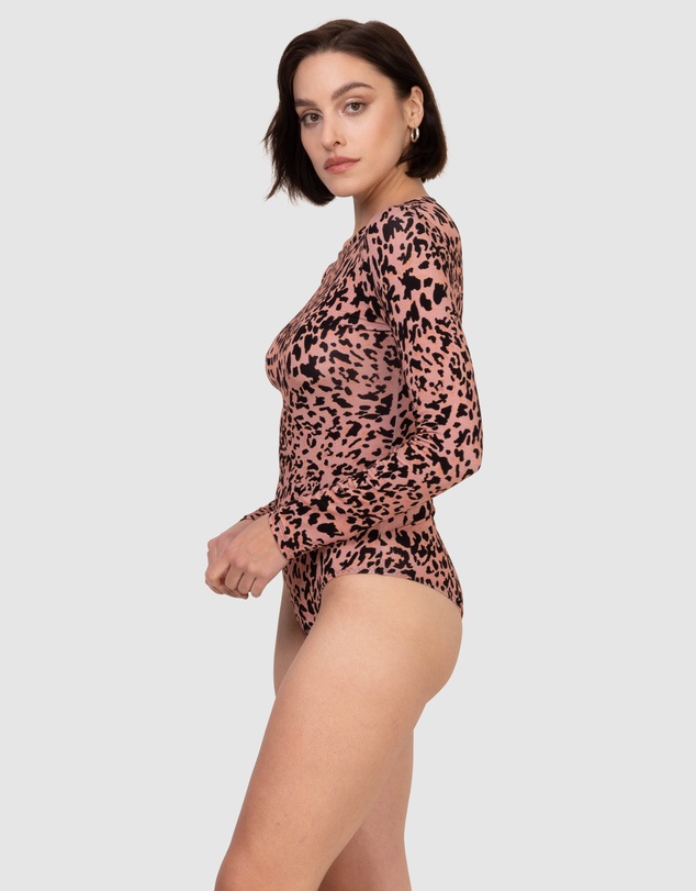 Oh!Zuza - Printed Viscose Boat Neck Long Sleeve Bodysuit