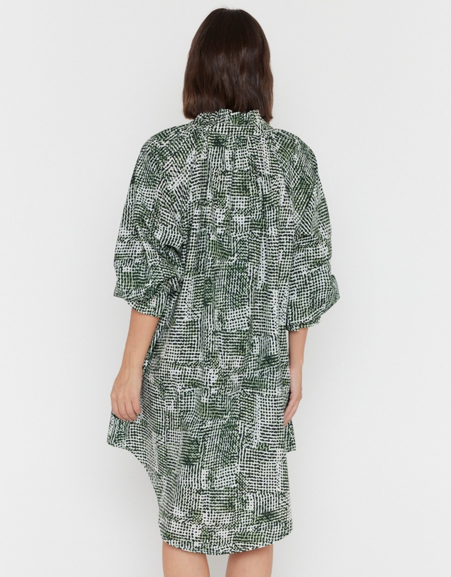 ALEXANDRA - Ollie Dress Emerald Textured Print