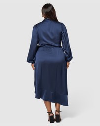 Pink Dusk by Curve Project - Girl Crush Satin Wrap Dress