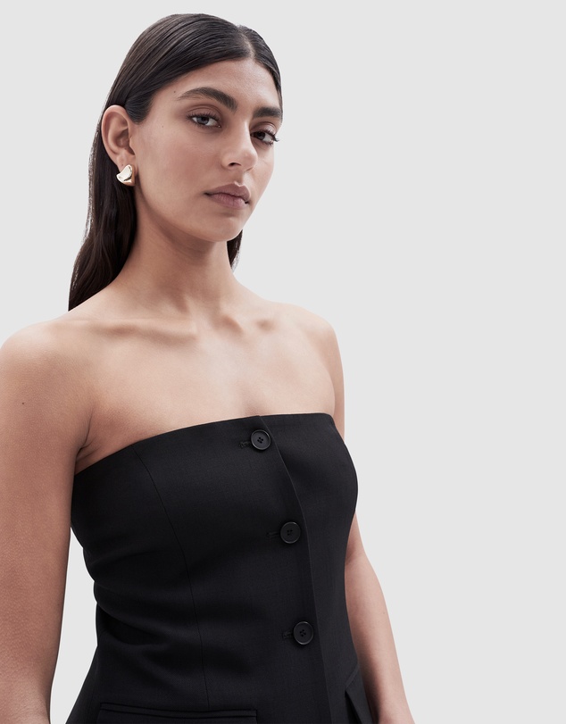 UNISON - Strapless Button Through Mini Dress