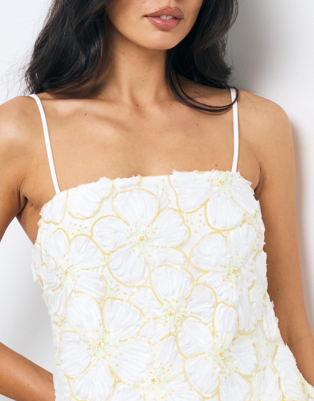 AERE - Loe Sequin Flower Cascade Top