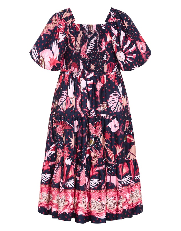City Chic - Simona Print Puff Sleeve Dress