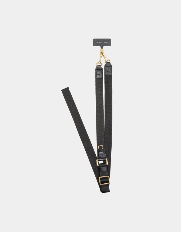 LOUVE COLLECTION - Universal Phone Strap Connector (Black) + Vera Black Lanyard