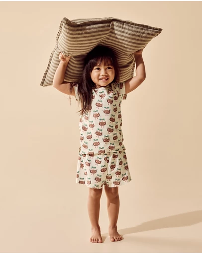 Wilson & Frenchy - Little Pudin Organic Rib SS Pyjamas - Christmas - Babies-Kids