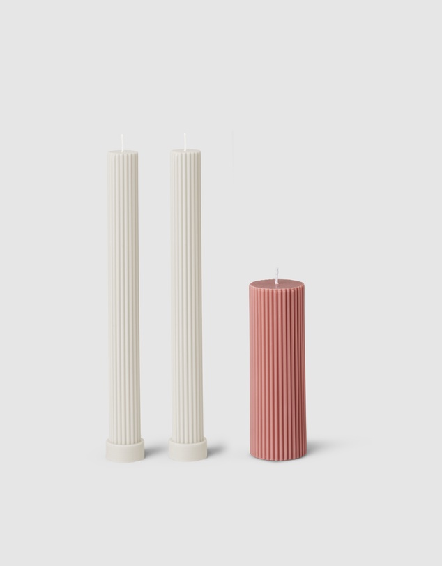 Black Blaze - Column Pillar Candle Combo