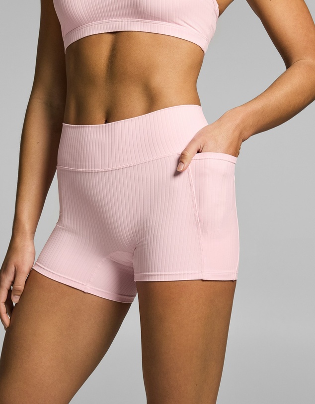 Rockwear - Mid Rise Luxe Rib Pocket Booty Shorts