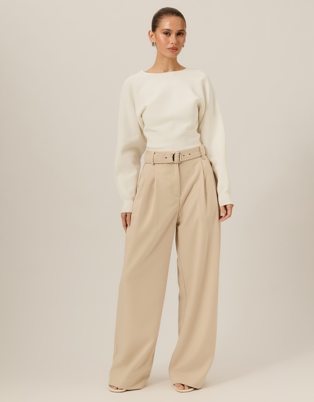 Tussah - Nora Belted Pleated Wide Leg Pants