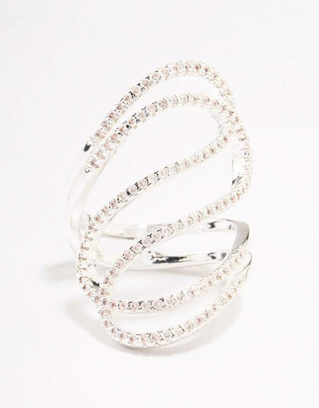 Lovisa - Lovely Silver Ribbon Cubic Zirconia Ring
