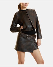 Cynthia Rowley - Leather Wrap Skirt