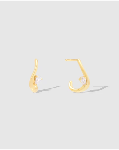 Wanderlust + Co - Flow Diamante 14K Gold Vermeil Earrings