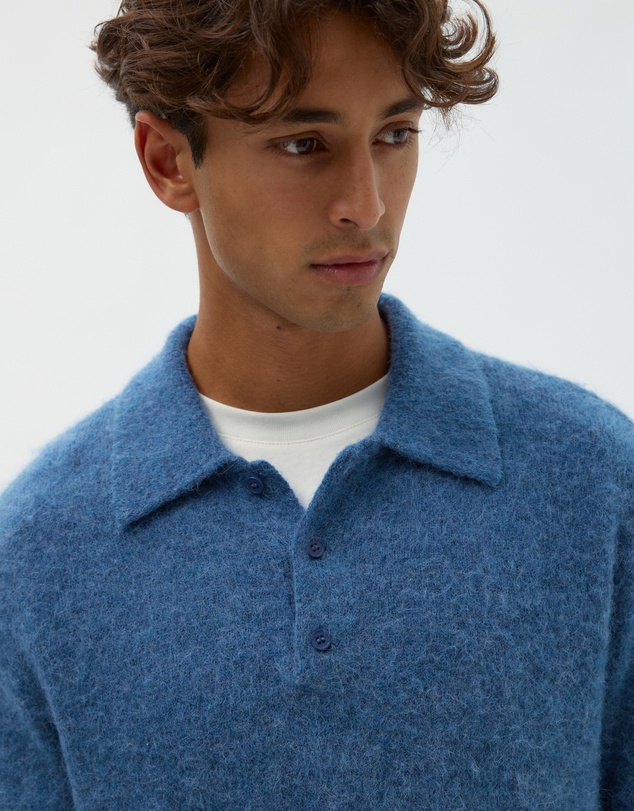 AERE - Brushed Alpaca Blend Knit Polo