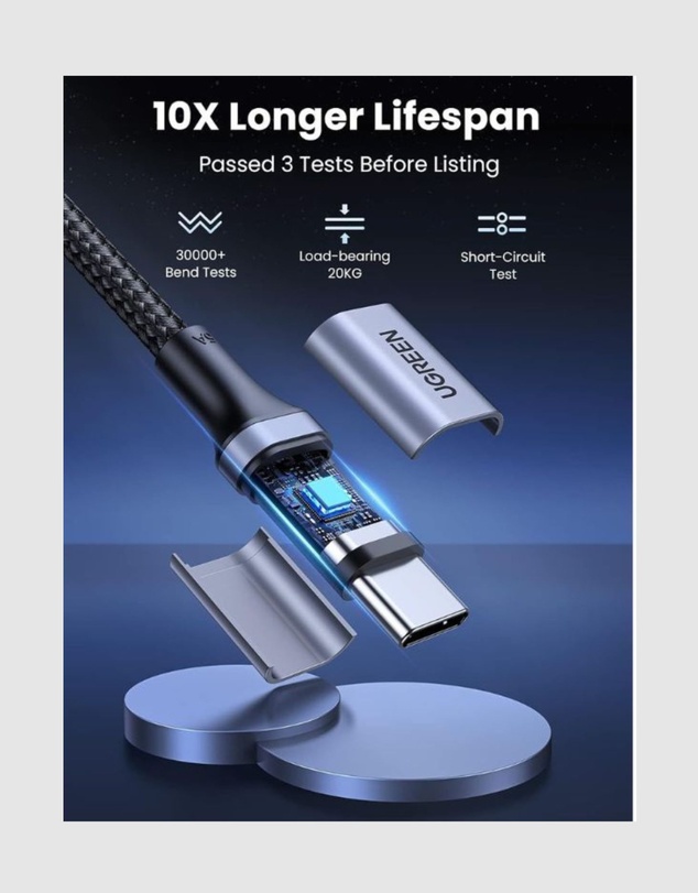 Ugreen - UGREEN 100W USB C to USB C Cable – Fast Charging Data Transfer 3.3FT Black
