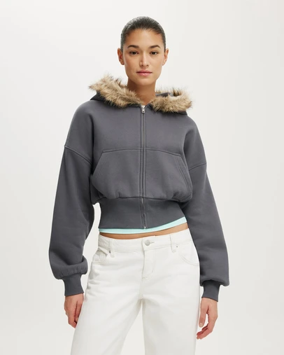 Cotton On - Oversized Zip Through Hoodie