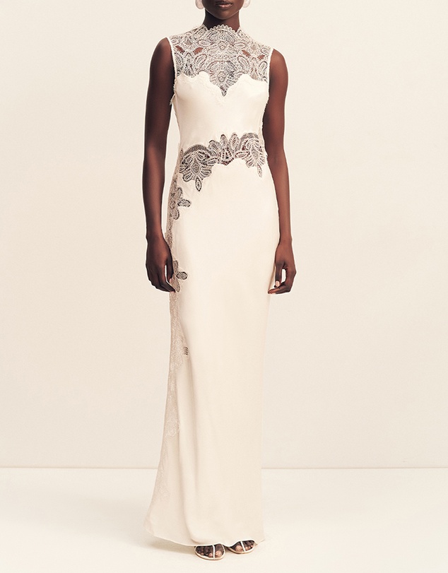 Shona Joy - Stratus Lace High Neck Maxi Dress