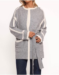 Petal & Pup - Maloney Tie Front Coatigan - Grey