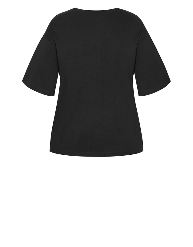 City Chic - Plus size Los Angeles Cotton Tee - black
