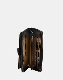 Pierre Cardin - Pierre Cardin Women's Leather Zip around wallet w/ Wristlet