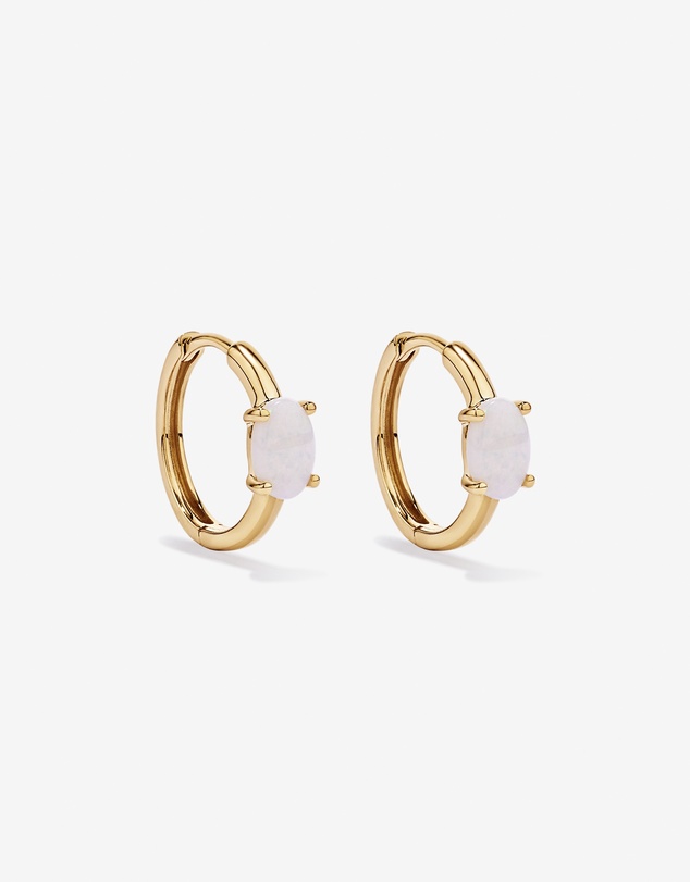 Michael Hill - Australian Opal Huggie Hoop Earrings in 10kt Yellow Gold