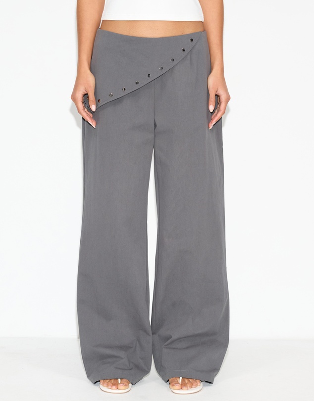Dazie - Kara Studded Foldover Wide Leg Pants