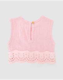WITH LOVE FOR KIDS - Cotton Muslin Lace Top - Babies - Kids