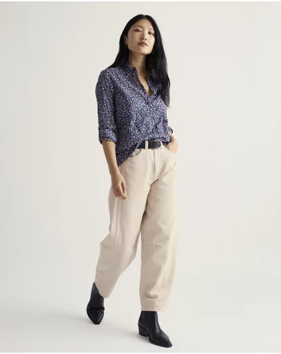 Seasalt - Seasalt Cornwall Purple Larissa Shirt in Crinkled Organic Cotton