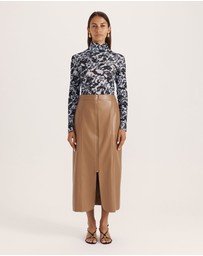 SABA - Viv Faux Leather Zip Front Skirt