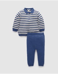 Purebaby - Polo Knit Set -Kids-Babies