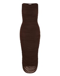 City Chic - Plus sizeHalo Ruched Midi Dress - cocoa