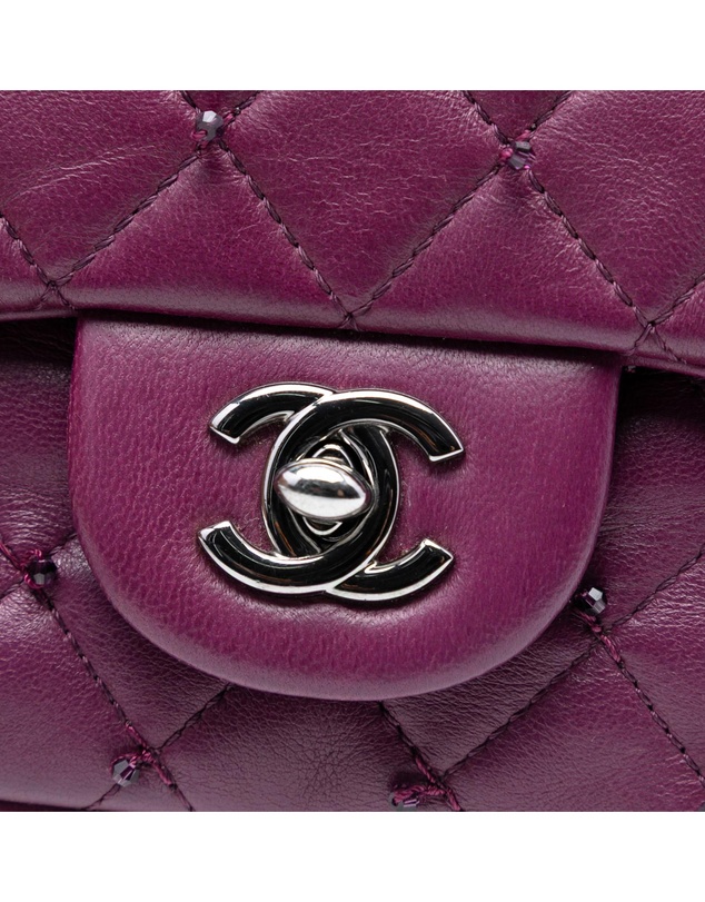 Pre-Loved by Azura Reborn - Pre-Loved Extra Mini Rectangular Lambskin Beaded Single Flap