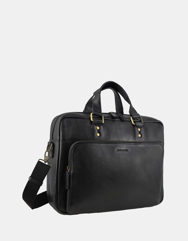 Pierre Cardin - Pierre Cardin Men's Leather Rustic Business/Laptop Bag