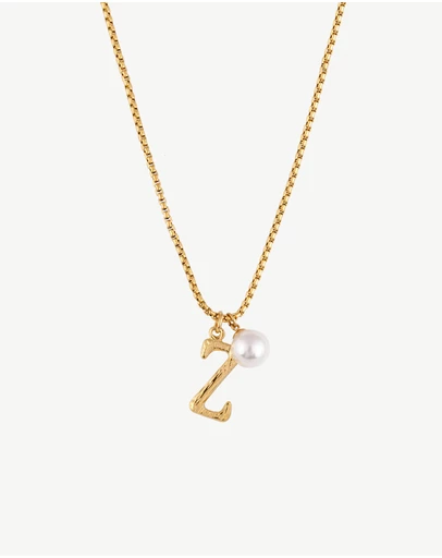 Zahar - Pearl Letter Z Necklace