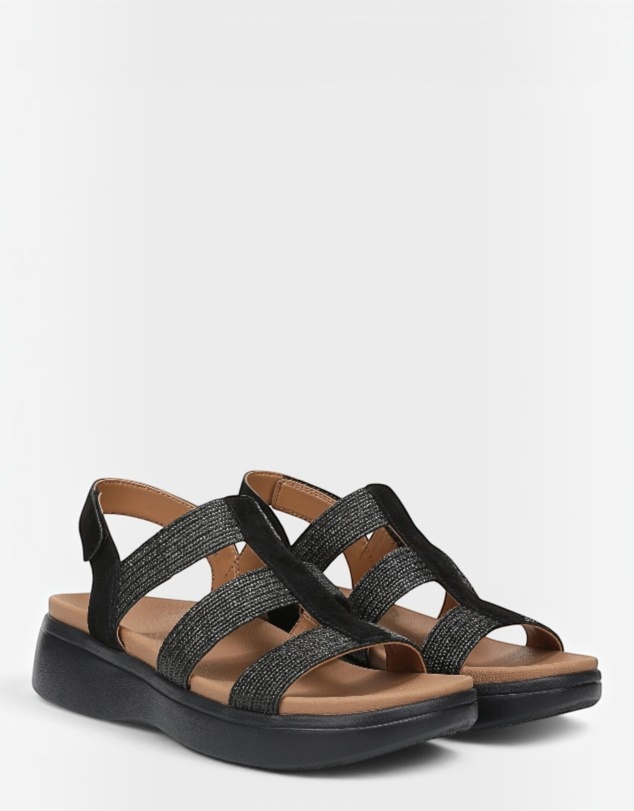Vionic - Sabrina Flatform Sandal - Black Suede