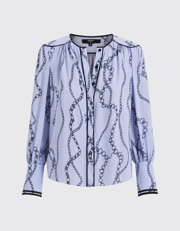 SABA - Chain Silk Long Sleeve Blouse