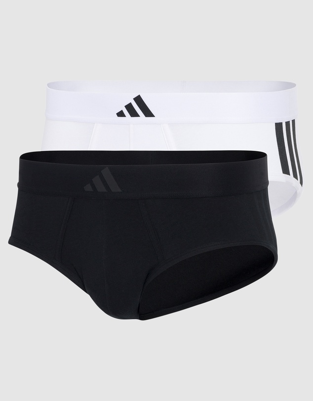 adidas Sportswear - 2 Pack Active Flex Cotton 3 Stripes Low Rise Brief Underwear