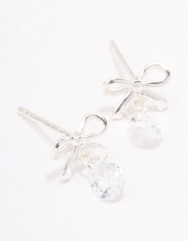 Lovisa - Sterling Silver Bow & Pear Drop Earrings