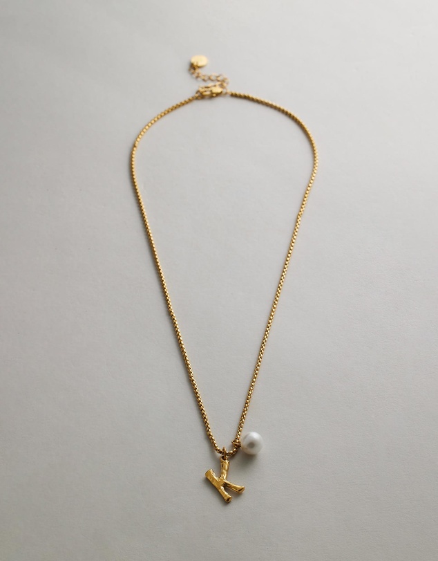 Zahar - Pearl Letter K Necklace