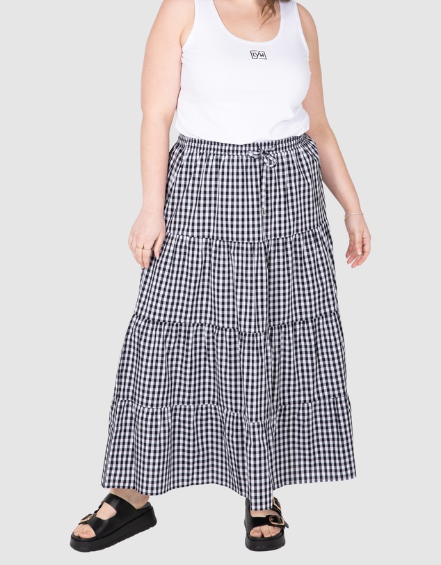 Love Your Wardrobe - Stacey Gingham Maxi Skirt