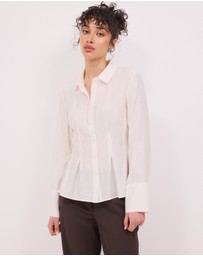 Calli - Mae Pin Tuck Sheer LS Shirt