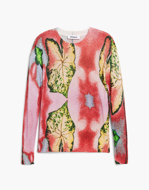 Desigual - Lightweight sweater with leaves