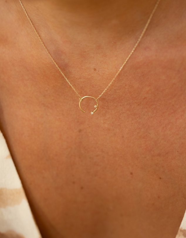 Luna Rae - Solid Gold - Eclipse Diamond Necklace