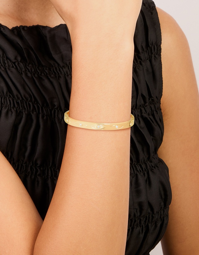 Lovisa - Waterproof Gold Plated Stainless Steel Evil Eye Cubic Zirconia Bangle