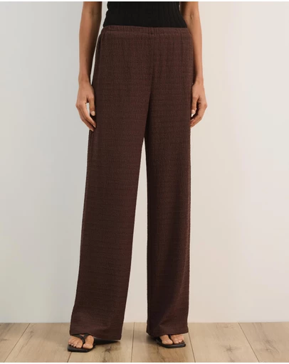 Atmos&Here - Alba Textured Wide Leg Pants